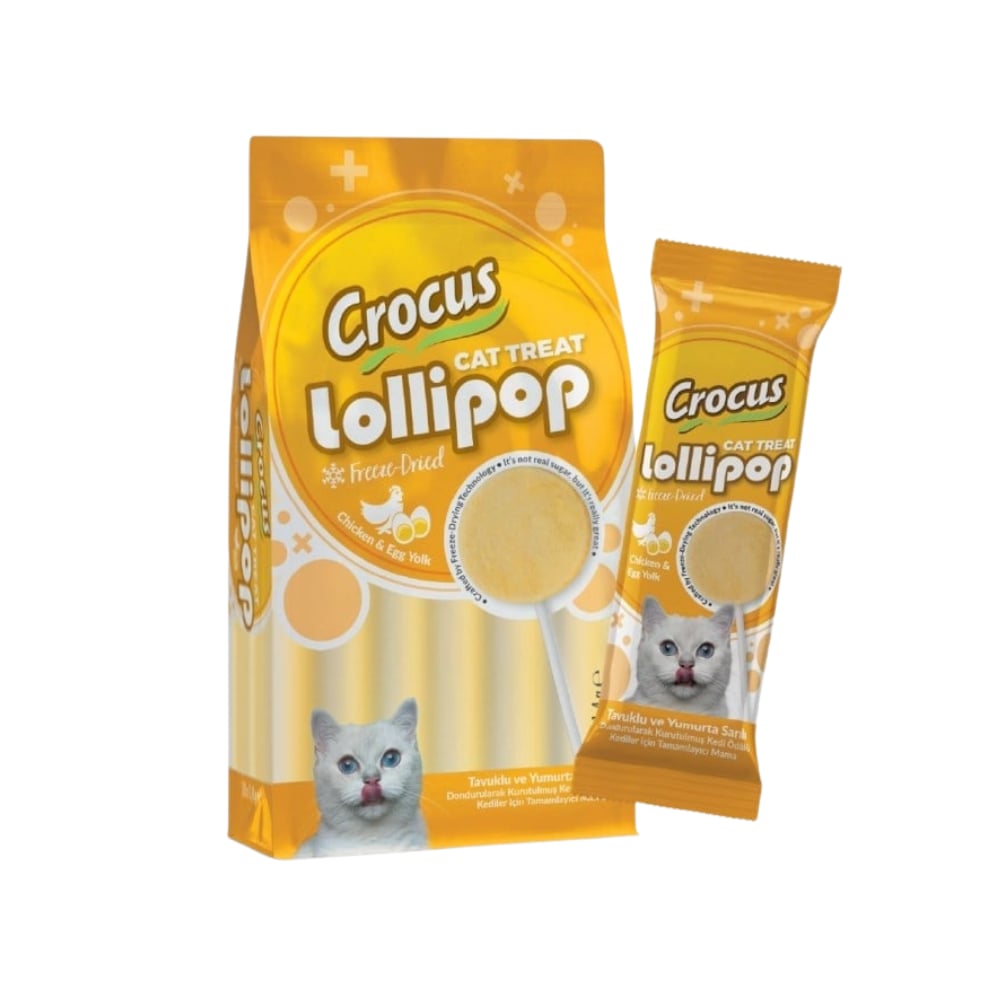 Crocus Tavuklu Ve Yumurta Sarılı Kedi Lolipop Ödülü 10x1.4 Gr