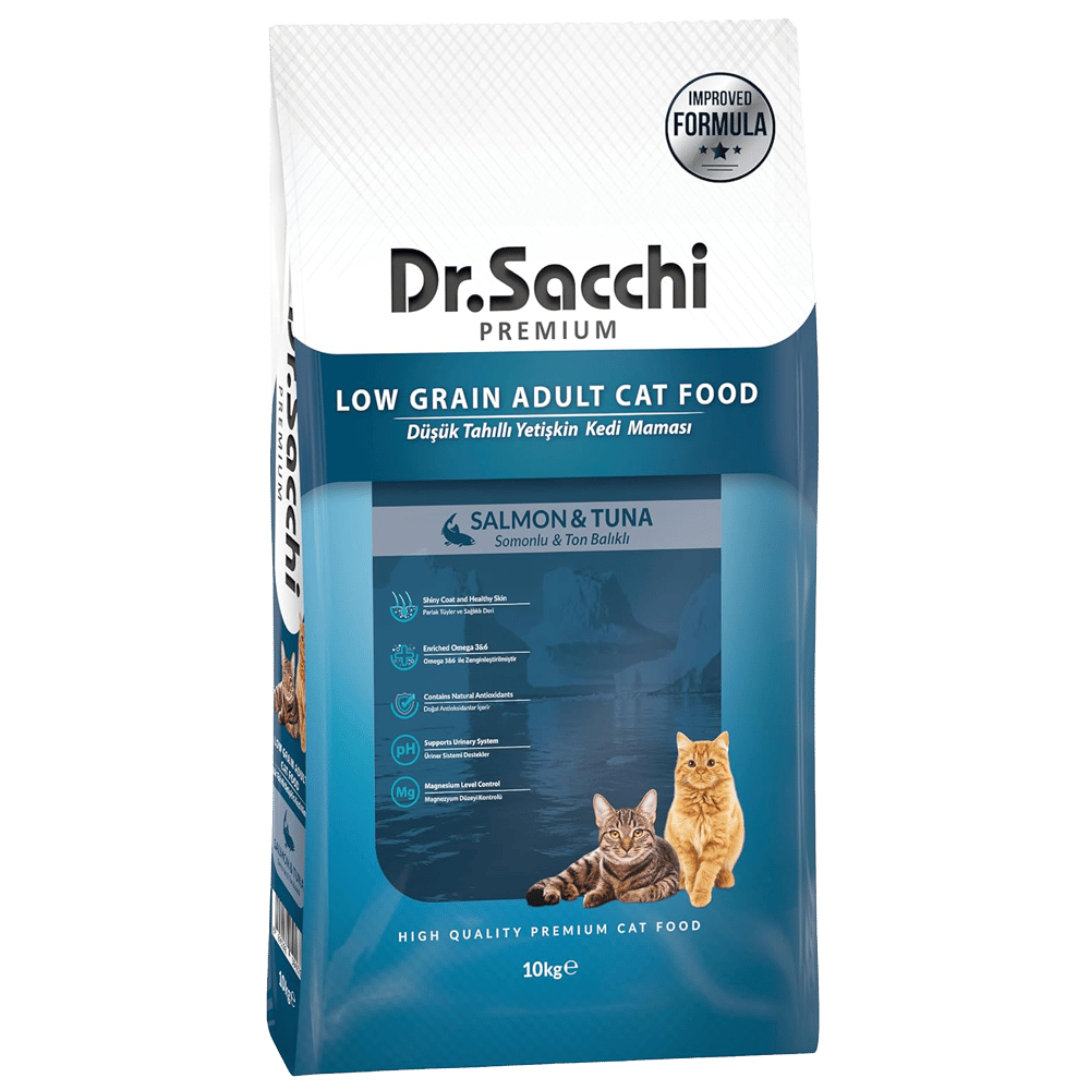 Dr.Sacchi Premium Somonlu ve Ton Balıklı Yetişkin Kedi Maması 10kg