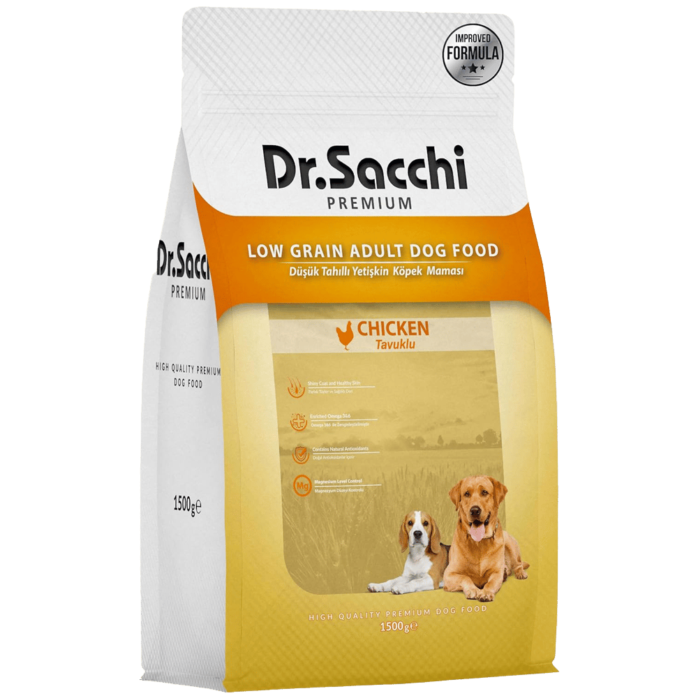 Dr.Sacchi Premium Tavuklu Düşük Tahıllı Yetişkin Köpek Maması 1,5kg