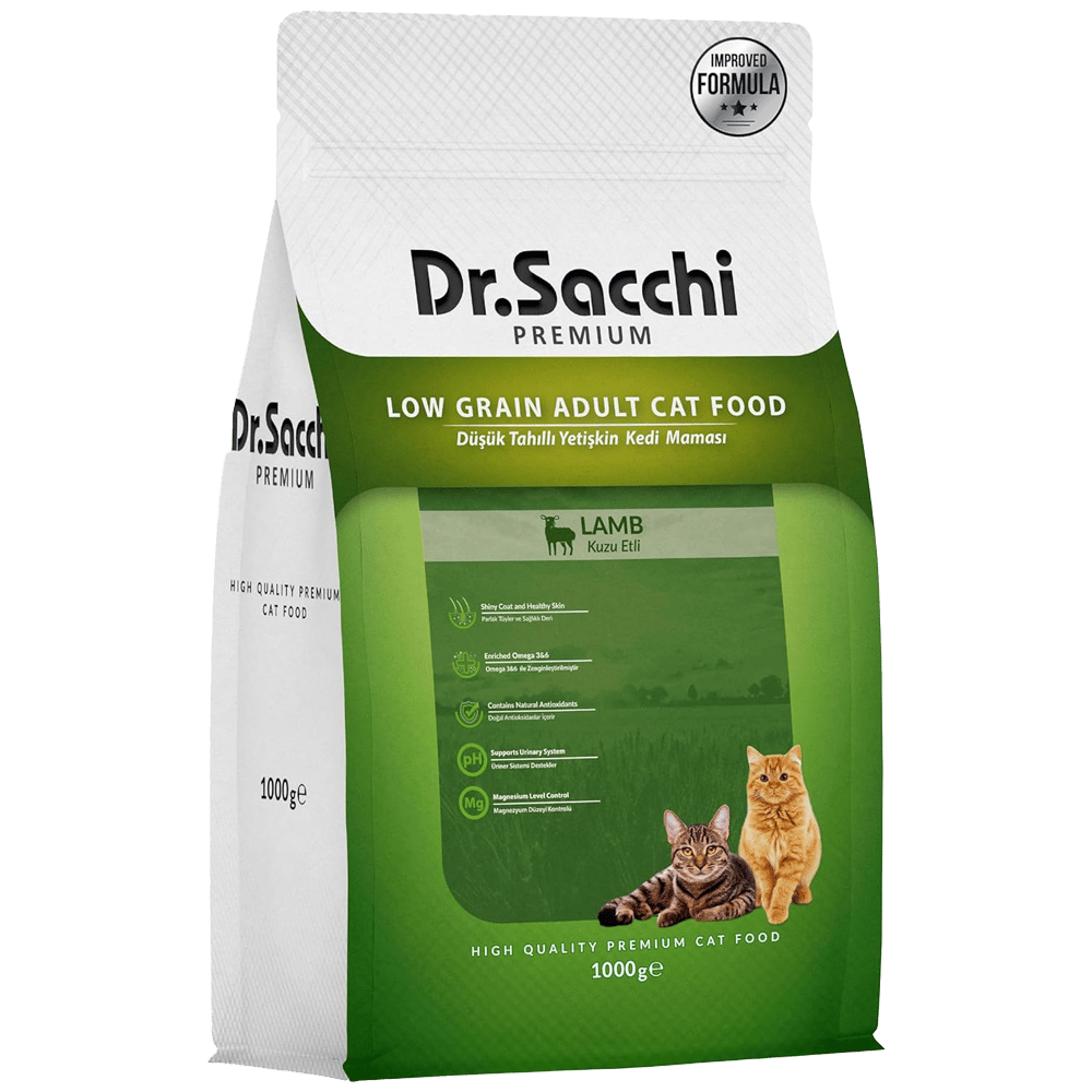 Dr.Sacchi Premium Kuzu Etli Düşük Tahıllı Yetişkin Kedi Maması 1kg