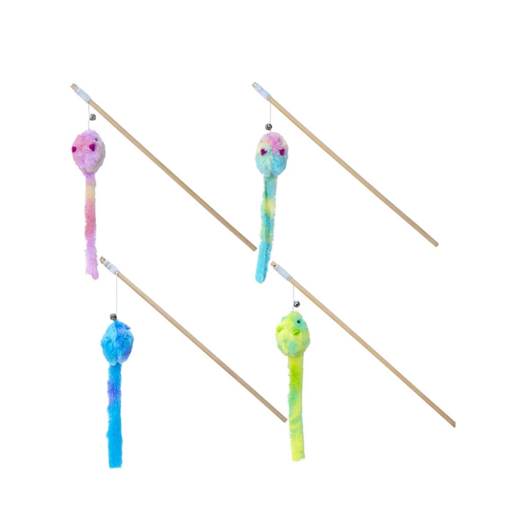 Eastland Ahşap Saplı Peluş Fareli Kedi Oltası 40 cm