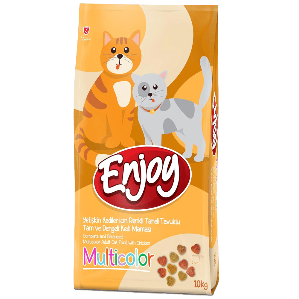 Enjoy Tavuklu Renkli Taneli Yetişkin Kedi Maması 10kg