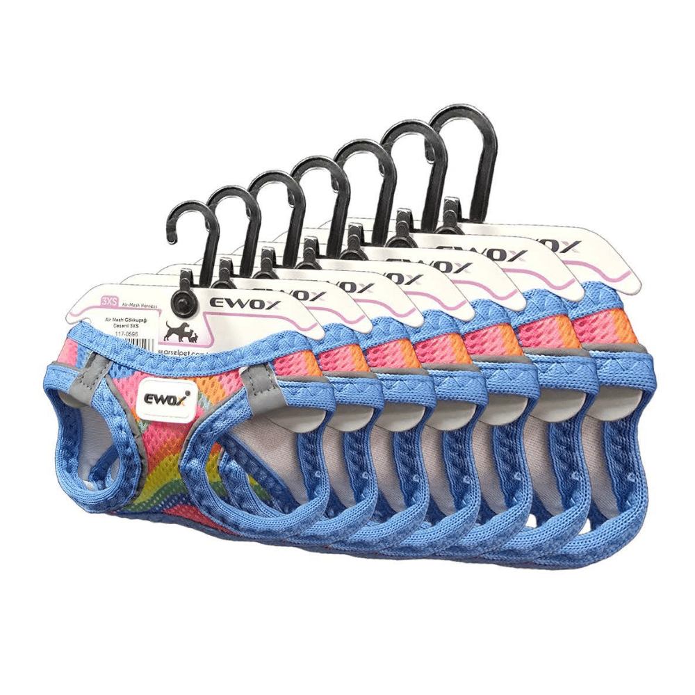 Ewox Air Mesh Gökkuşağı Desenli Göğüs Tasması 2XS