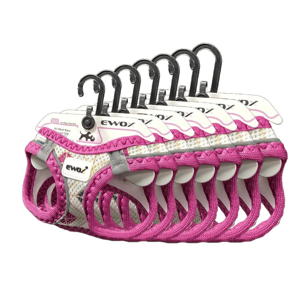 Ewox Air Mesh Karo Desenli Göğüs Tasması 2XS