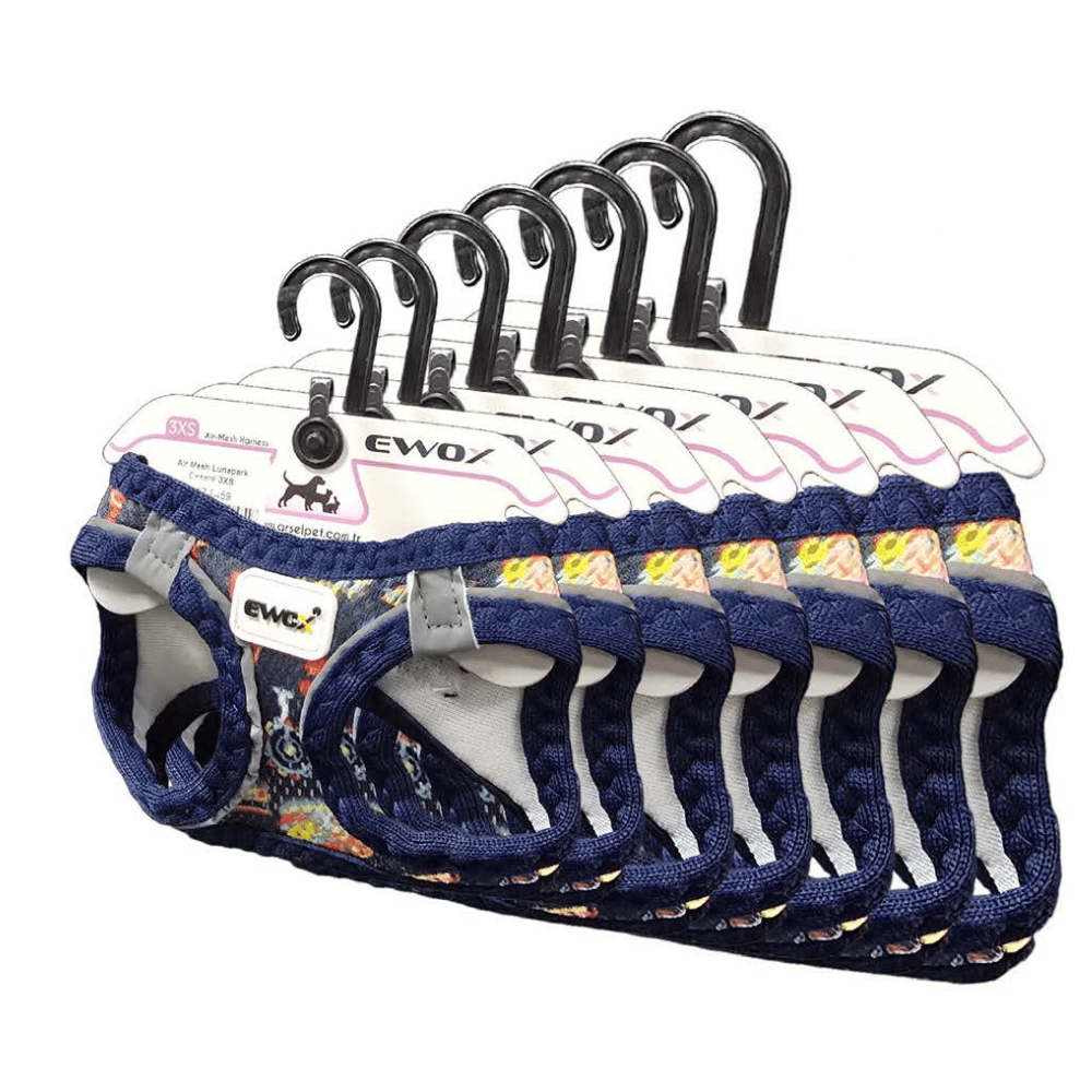 Ewox Air Mesh Lunapark Desenli Göğüs Tasması 3XS