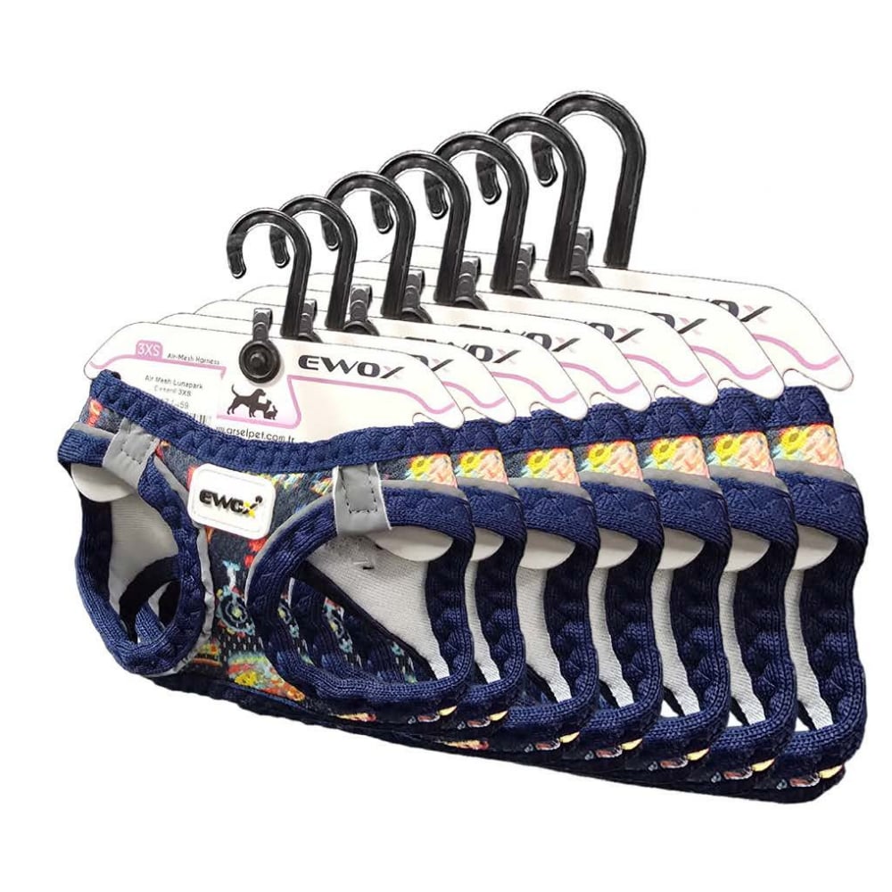 Ewox Air Mesh Lunapark Desenli Göğüs Tasması XL