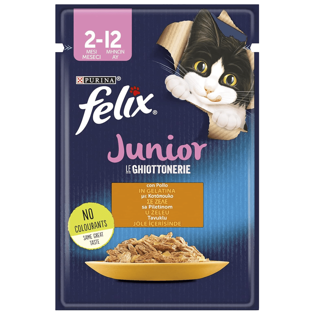 Felix Pouch Jöle İçinde Tavuklu Yavru Kedi Yaş Maması 85gr