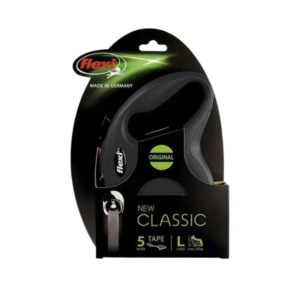 Flexi New Classic 5 M Şerit Tipi Tasma Large Siyah