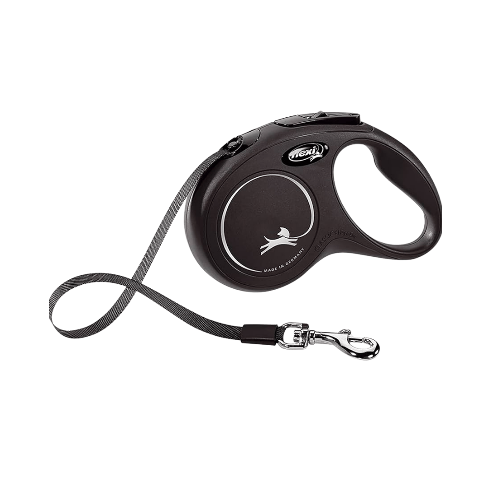 Flexi New Classic Otomatik Şerit Köpek Gezdirme Kayışı 5mt Small-Siyah