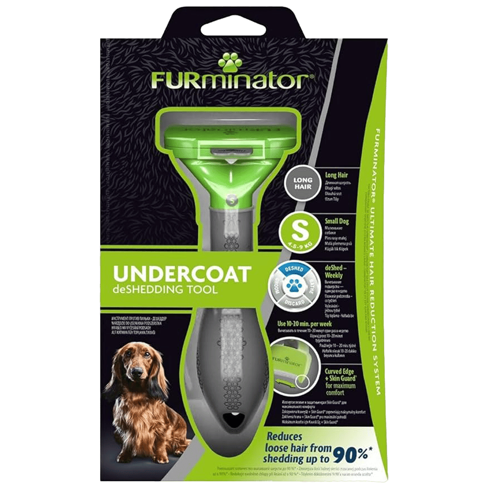 Furminator Uzun Tüylü Küçük Irk Köpekler için Köpek Tarağı Small