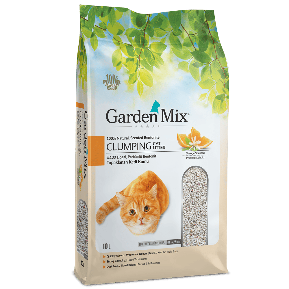 Garden Mix İnce Taneli Topaklaşan Portakallı Doğal Kedi Kumu 10lt