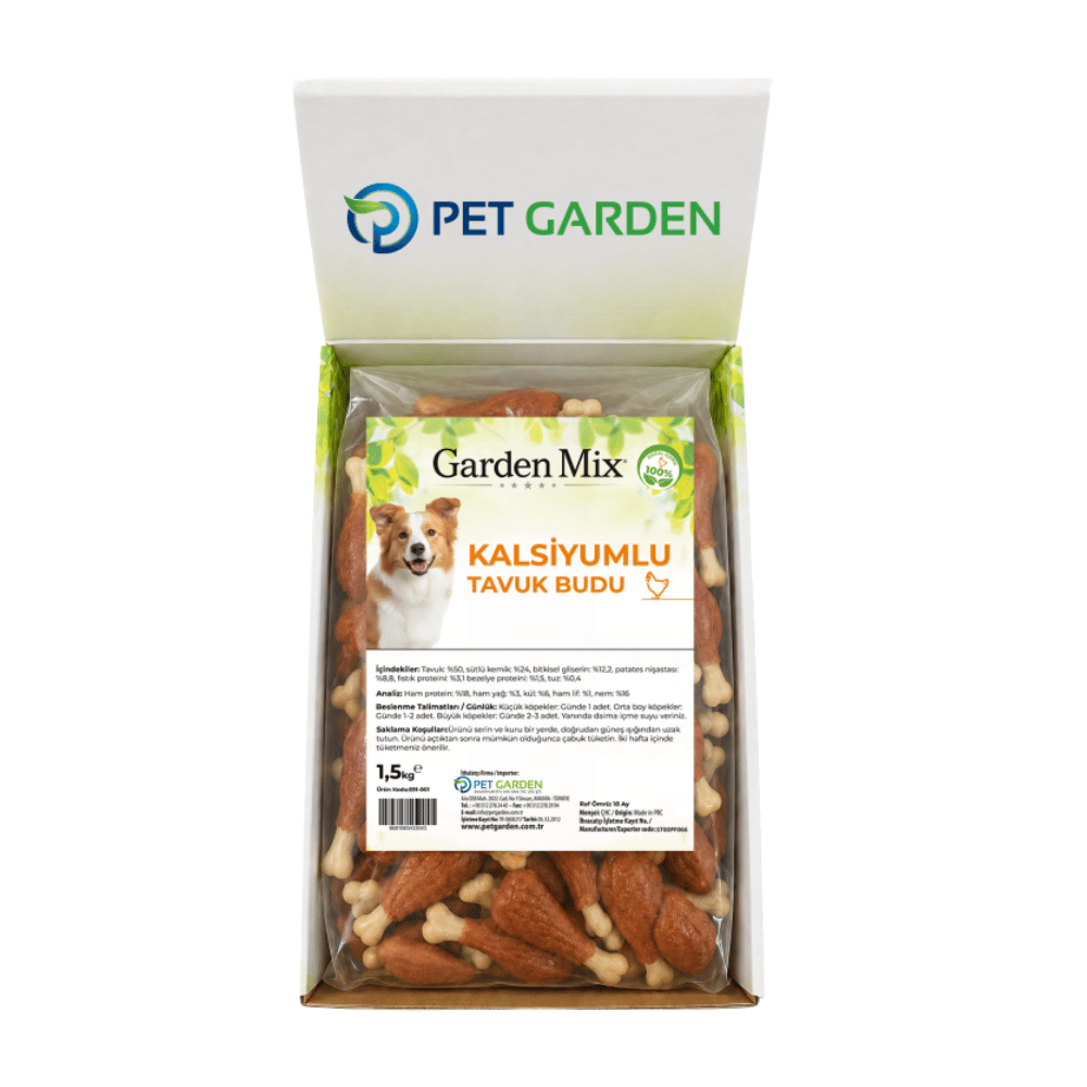 Garden Mix Kalsiyumlu Tavuk Budu Köpek Ödülü 1.5 Kg