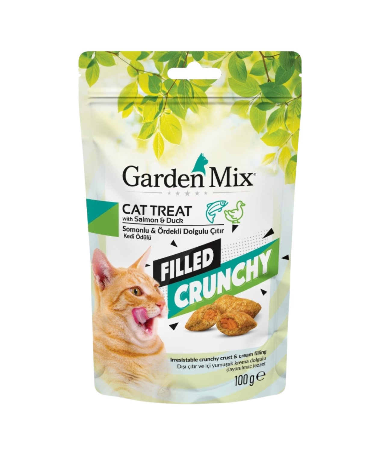Garden Mix Somonlu Ve Ördekli İçi Dolgulu Kedi Ödülü 100 Gr