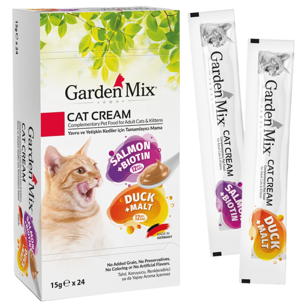 Garden Mix XXL Somonlu ve Ördekli Krema Kedi Ödülü 24x15gr