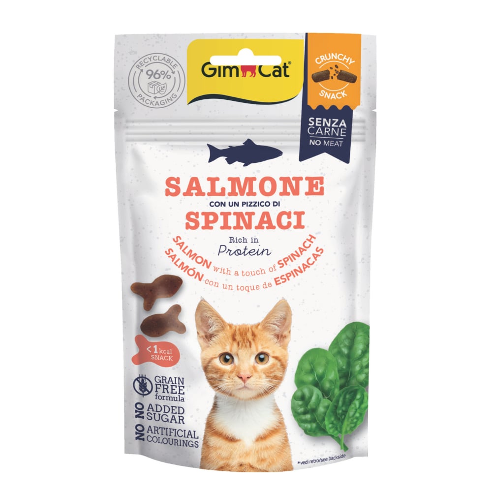 GimCat Crunchy Somonlu ve Ispanaklı Kedi Ödül Maması 50 gr
