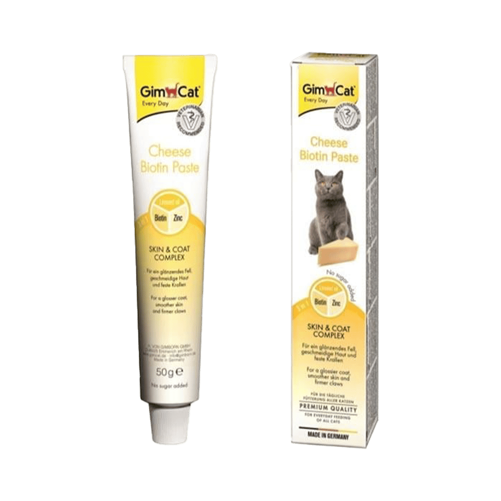 GimCat Deri ve Tüy Sağlığı için Peynirli Biyotin Kedi Macunu 100gr