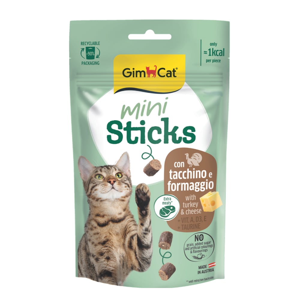 GimCat Mini Sticks Hindili ve Peynirli Kedi Ödül Maması 50 gr
