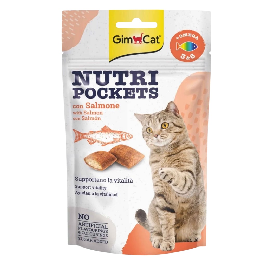 GimCat Nutripockets Somonlu Kedi Ödülü 60 gr