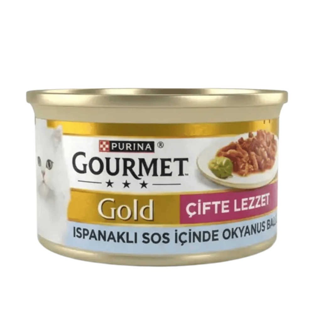 Gourmet Gold Balıklı ve Ispanaklı Çifte Lezzeti Kedi Konservesi 85gr