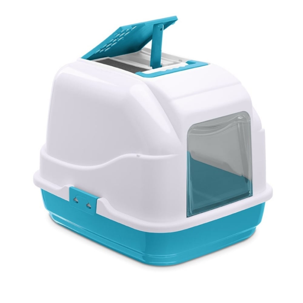 Imac Easy Cat Kapalı Kedi Tuvaleti Mavi/beyaz 50x40x40cm