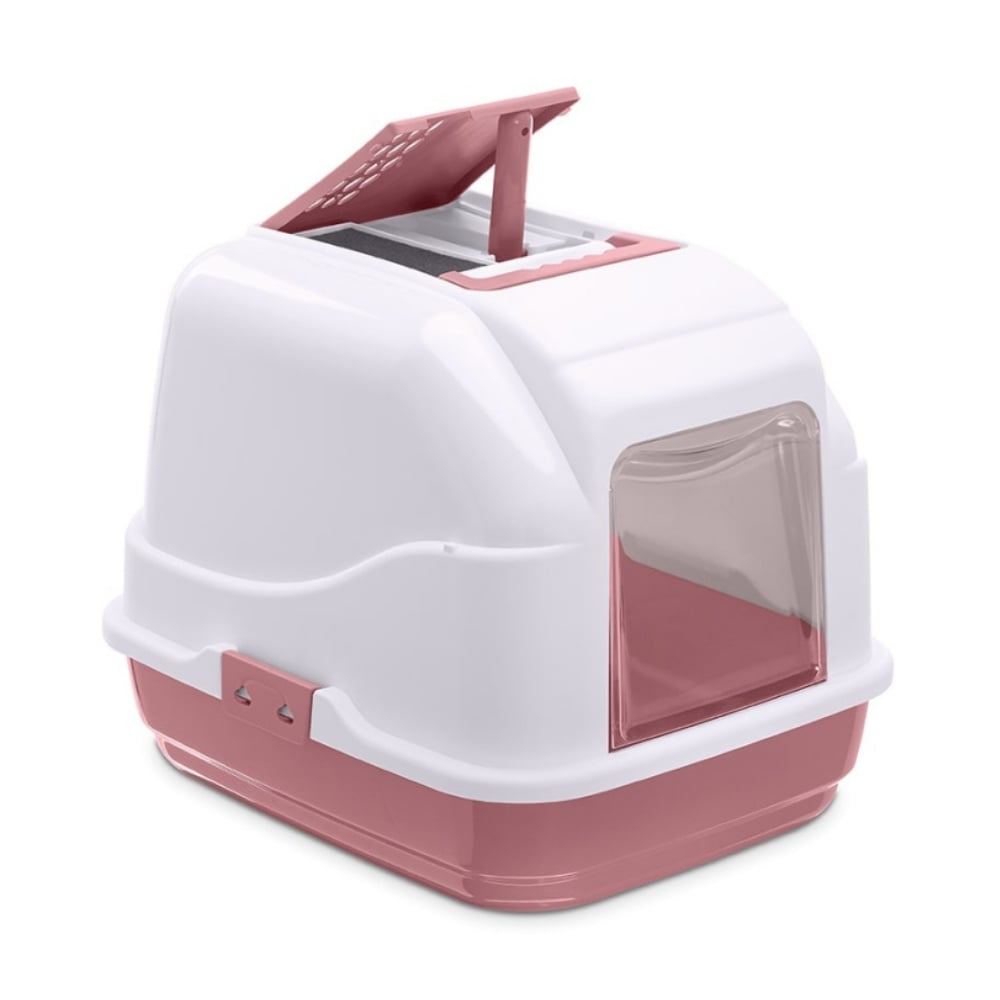 Imac Easy Cat Kapalı Kedi Tuvaleti Pembe/beyaz 50x40x40cm