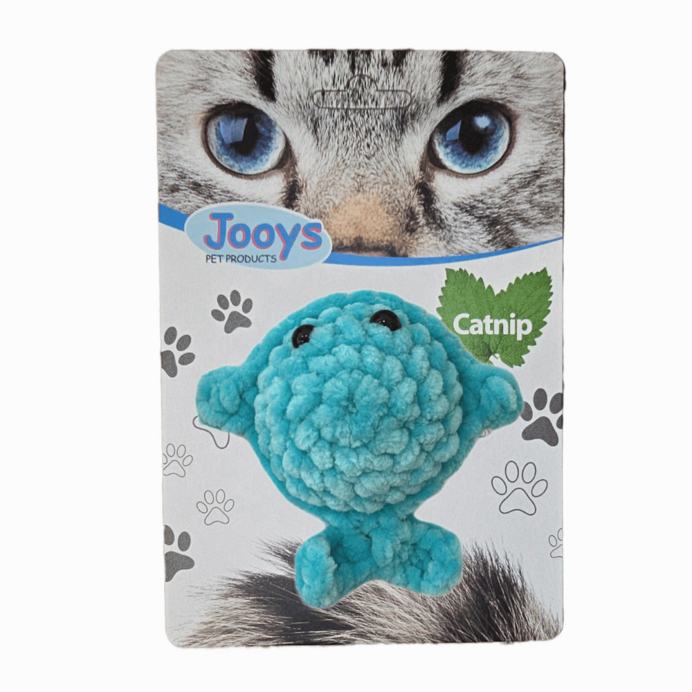 Jooys Catnip'li Kadife Balık Kedi Oyuncağı Pembe Mavi