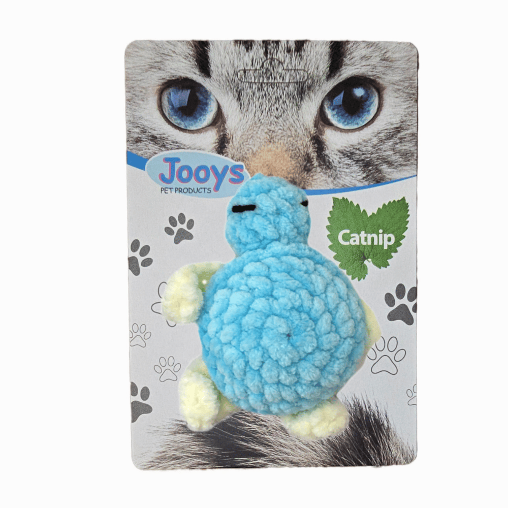 Jooys Catnip'li Kadife Kaplumbağa Kedi Oyuncağı Mavi