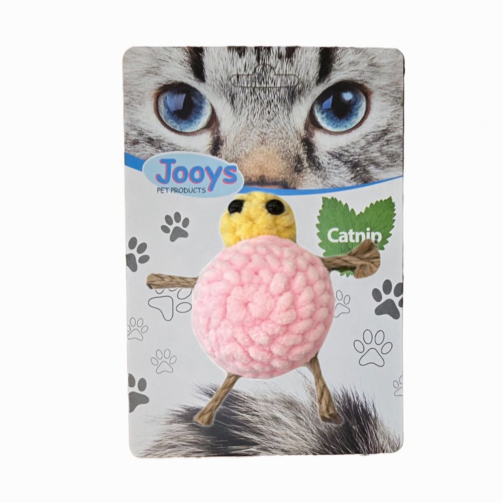 Jooys Hasır Ayaklı Kadife Kaplumbağa Kedi Oyuncağı Pembe