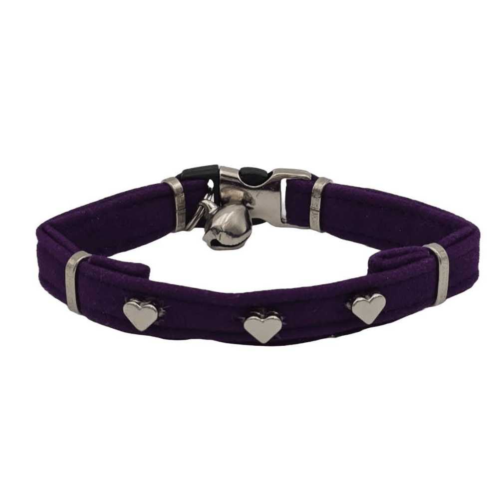 Jooys Kadife Zilli Kalpli Kedi Boyun Tasması Mor
