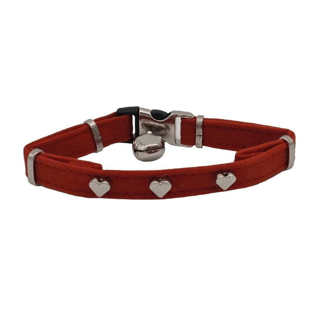 Jooys Kadife Zilli Kalpli Kedi Boyun Tasması Turuncu