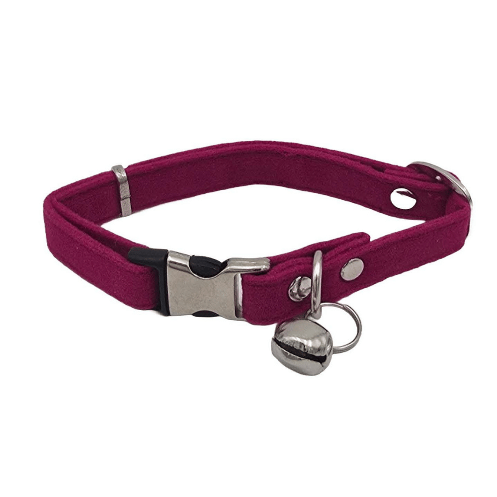 Jooys Kadife Zilli Kedi Boyun Tasması Fuşya