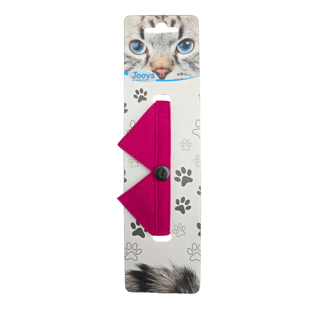Jooys Kadife Zilli Yakalı Kedi Boyun Tasması Fuşya