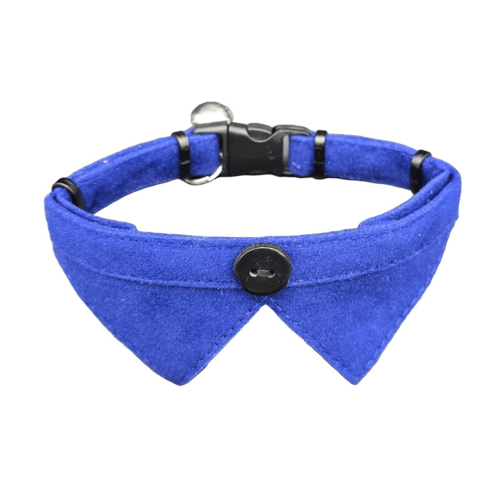 Jooys Kadife Zilli Yakalı Kedi Boyun Tasması Lacivert