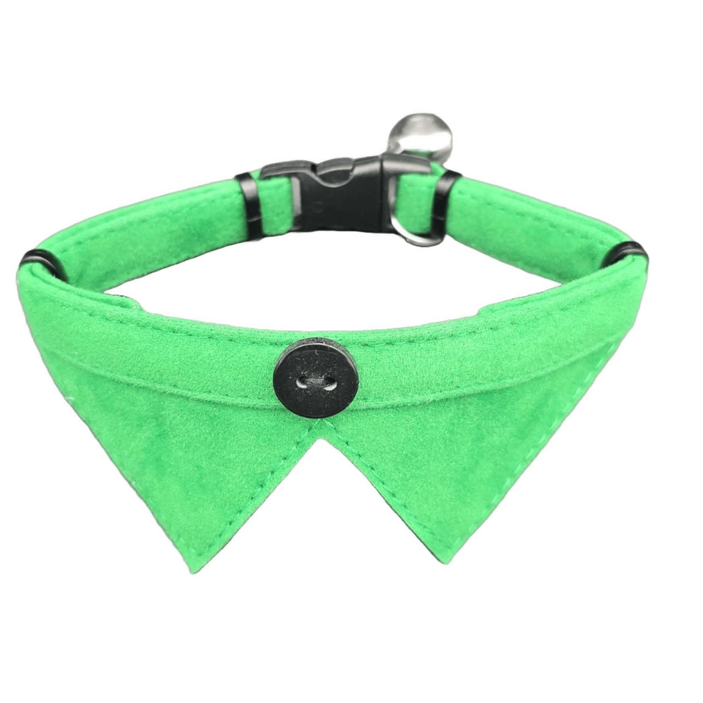 Jooys Kadife Zilli Yakalı Kedi Boyun Tasması Yeşil