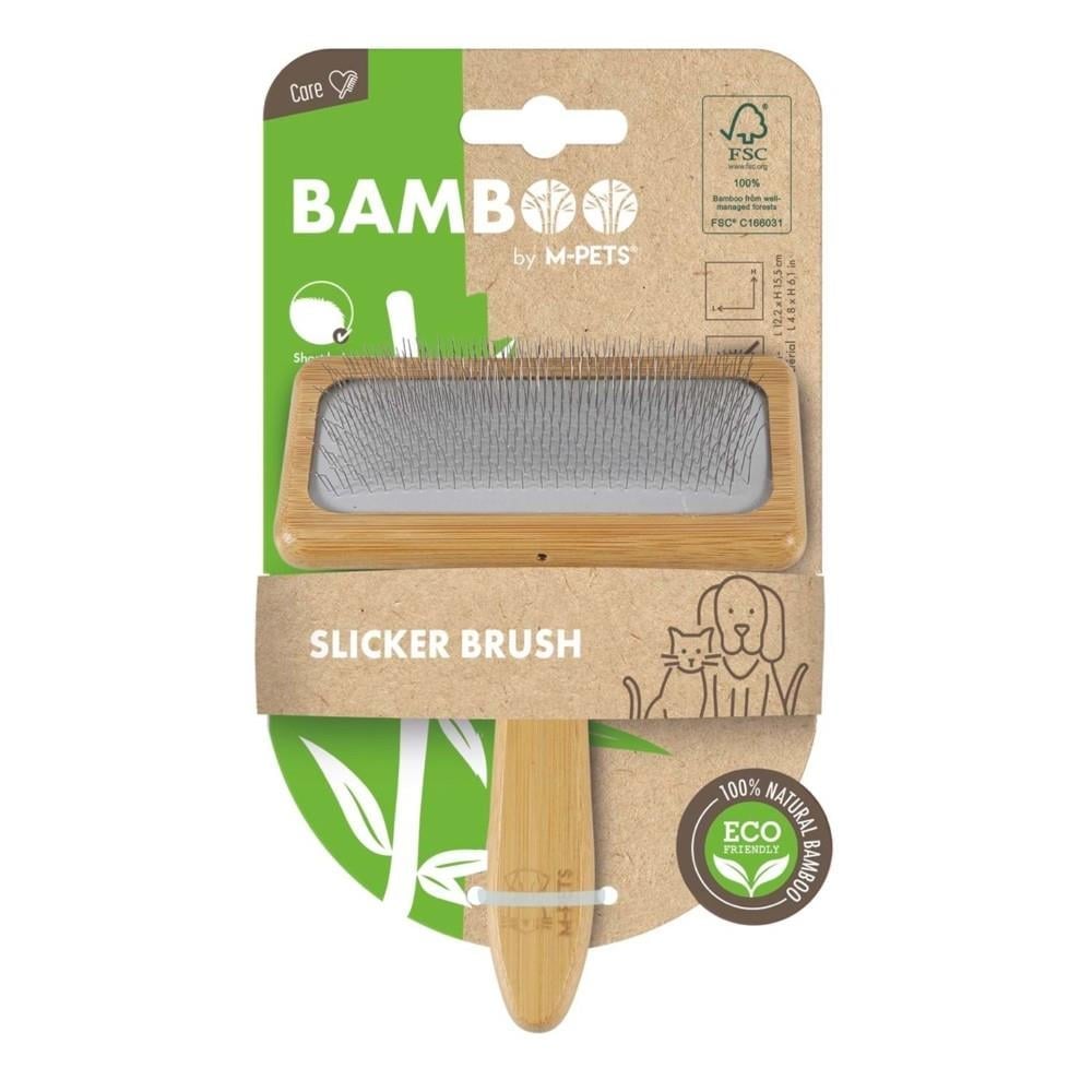 M-Pets Bambu İnce Telli Köpek Fırçası 12.2x15.5 cm L