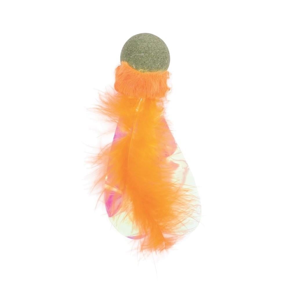 M-Pets Catnipli Tüylü Top Kedi Oyuncağı 13 cm Turuncu