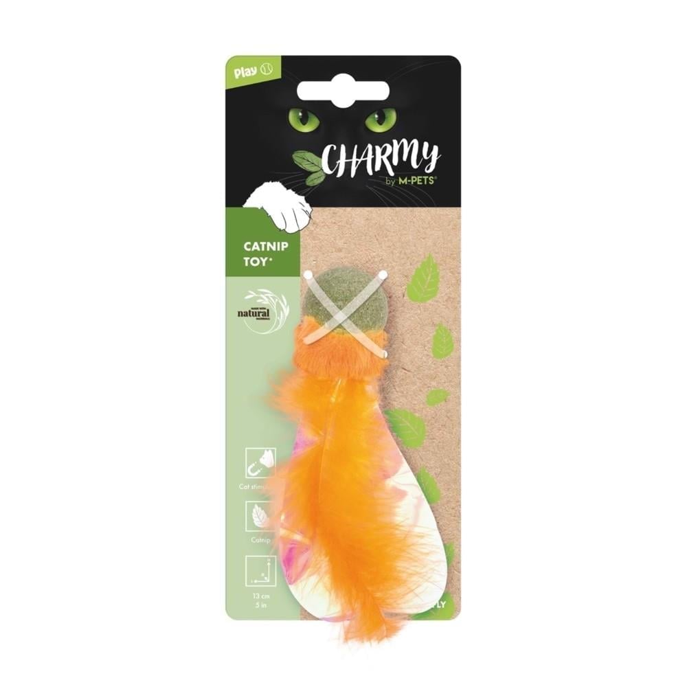 M-Pets Catnipli Tüylü Top Kedi Oyuncağı 13 cm Turuncu