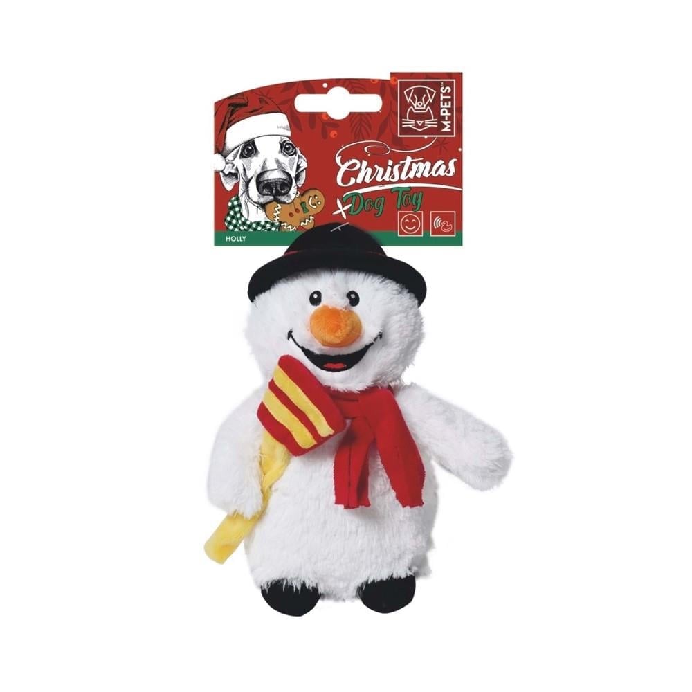 M-Pets Christmas Holly Peluş Kardan Adam Köpek Oyuncağı 20x10x7 cm
