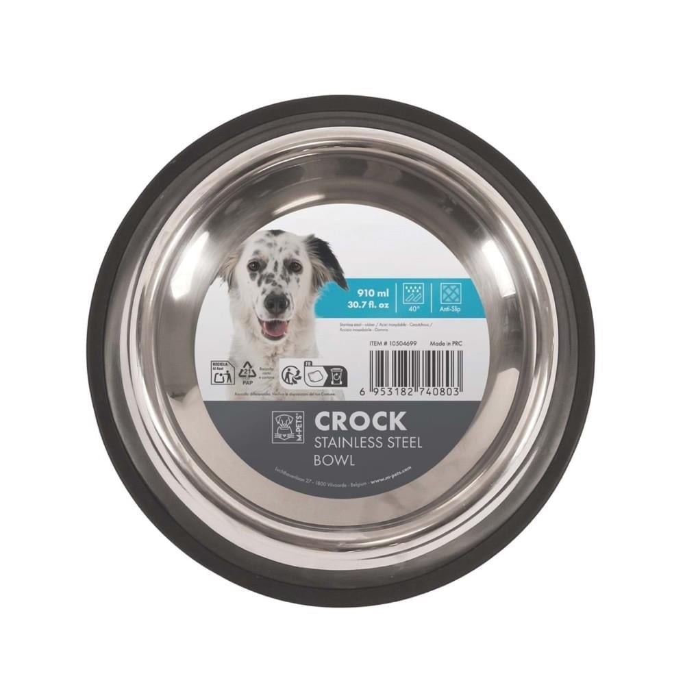 M-Pets Crock Kedi ve Köpekler İçin Paslanmaz Çelik Mama Kabı 910 ml L
