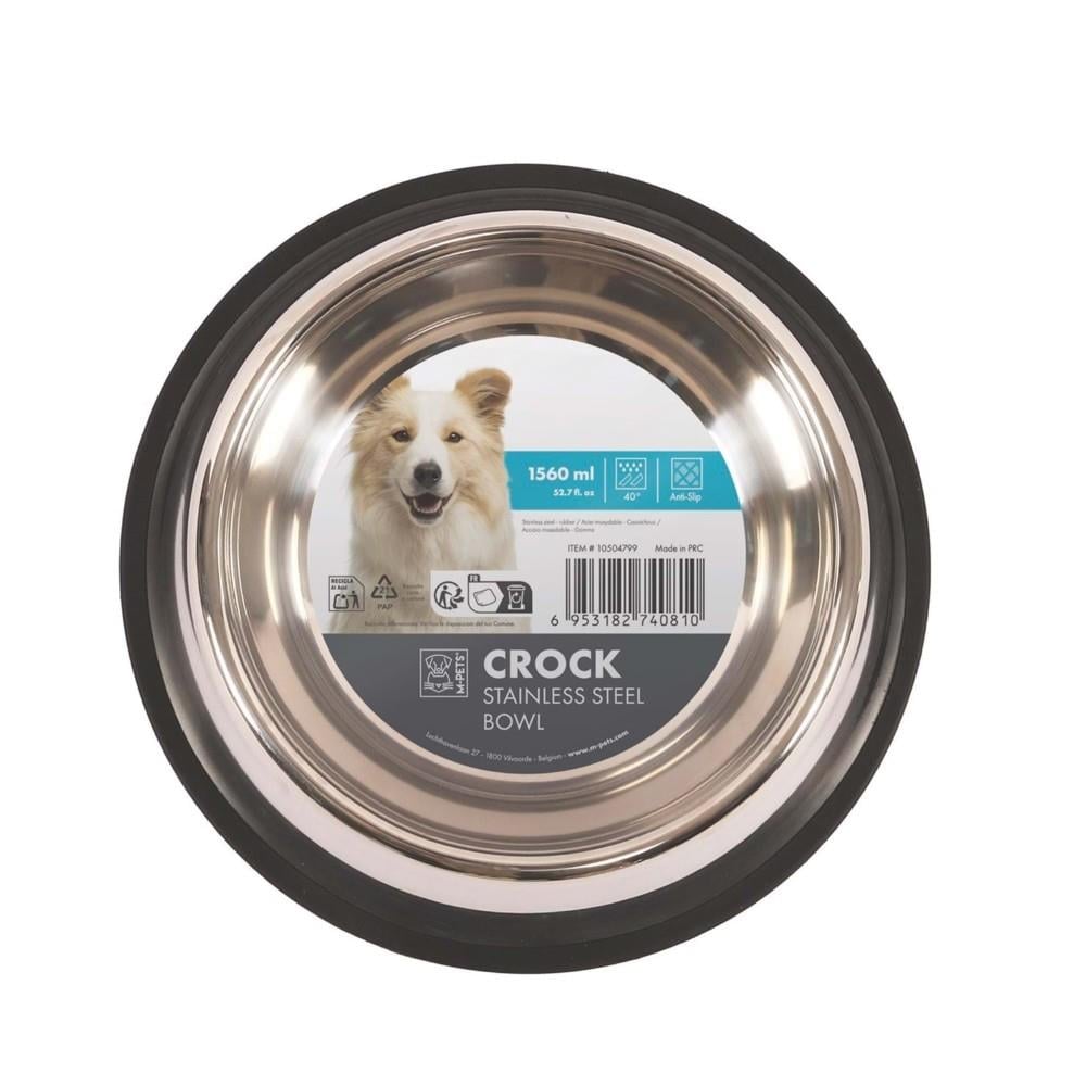 M-Pets Crock Paslanmaz Çelik Köpek Mama ve Su Kabı XL