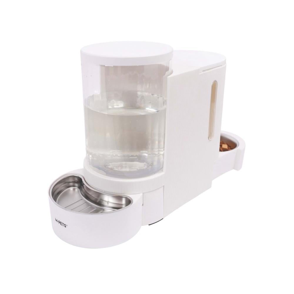 M-Pets Duplo Kedi ve Köpekler için Hazneli Mama ve Su Kabı 6000 ml Beyaz