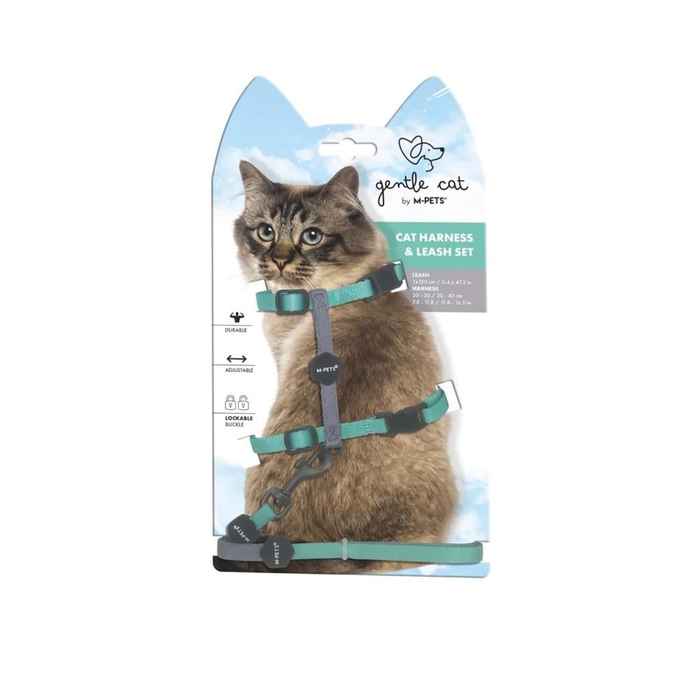 M-Pets Gentle Kedi Göğüs Tasması Seti 120 cm Yeşil