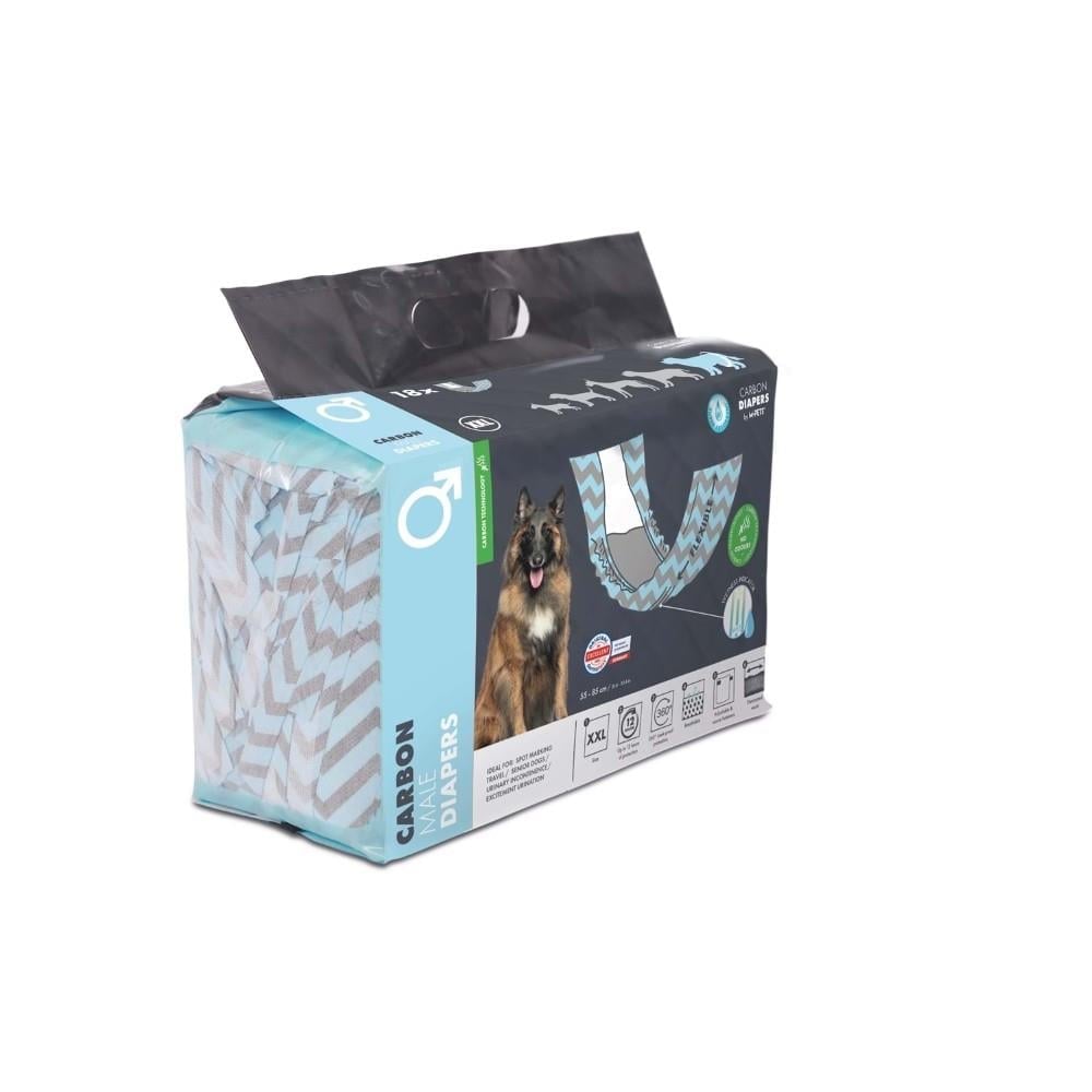 M-Pets Karbonlu Diapers Erkek Köpekler İçin Külot Bez 55-85 cm XXL 18'li