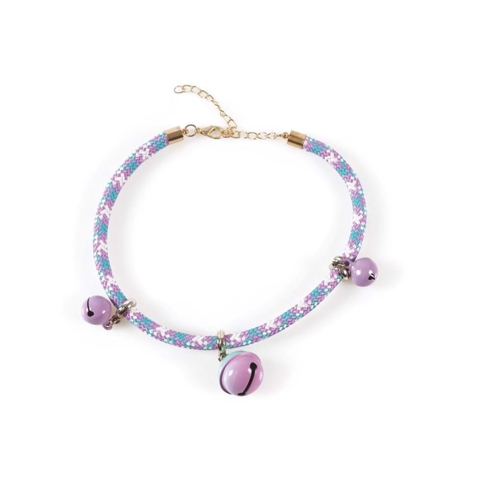 M-Pets Pixie Kedi Boyun Zilli Tasması 0.6x30 cm Mor-Mavi