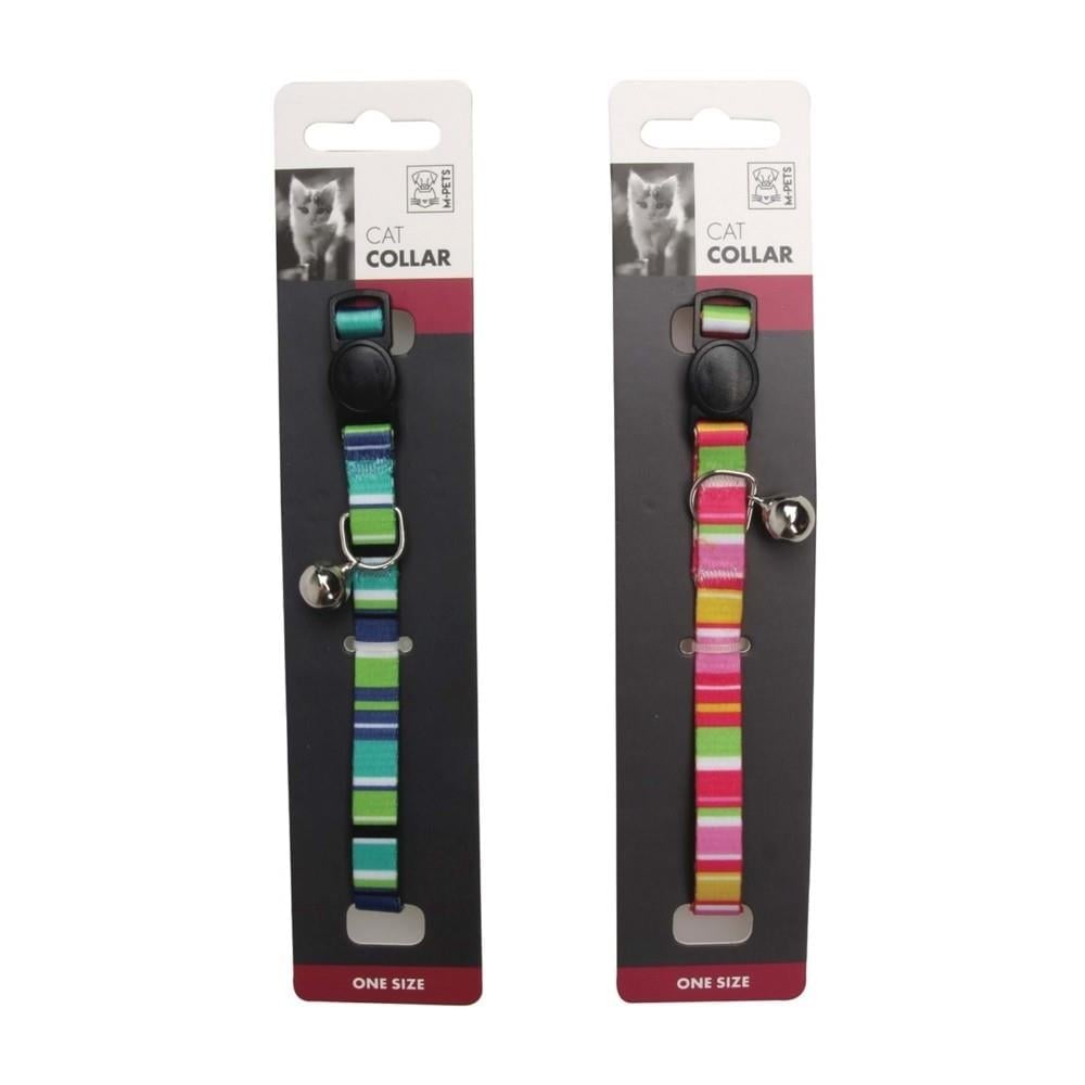 M-Pets Stripes Zilli Kedi Boyun Tasması 20-30 cm Karışık Renkli