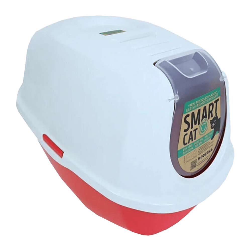 Moderna Smart Kapalı Kedi Tuvaleti 53cm Kırmızı