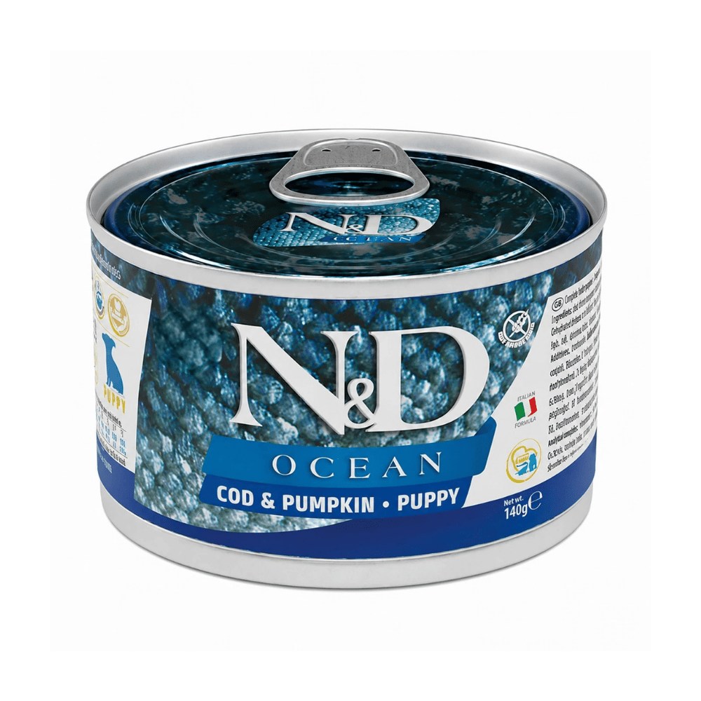 N&D Ocean Tahılsız Morina Balığı ve Balkabaklı Yavru Konserve Köpek Maması 140gr