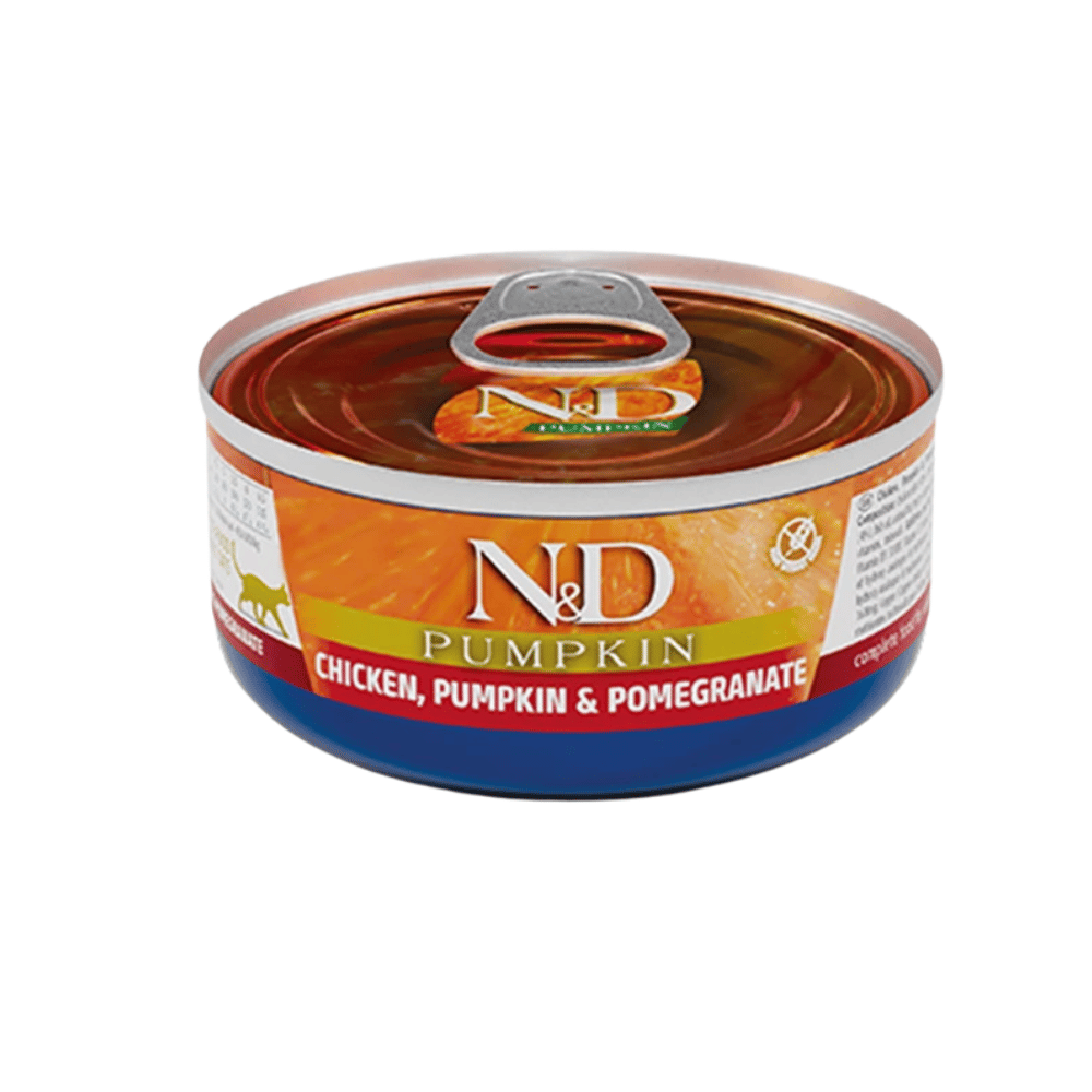 N&D Pumpkin Balkabaklı Tavuklu ve Narlı Tahılsız Yetişkin Konserve Kedi Maması 70gr