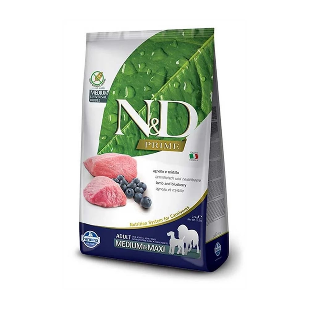 N&D Tahılsız Kuzu Yaban Mersini Orta ve Büyük Irk Köpek Maması 12 Kg