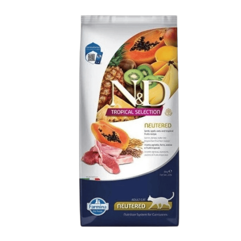 N&D Tropical Selection Kuzu Etli ve Tropikal Meyveli Kısırlaştırılmış Kedi Maması 10kg